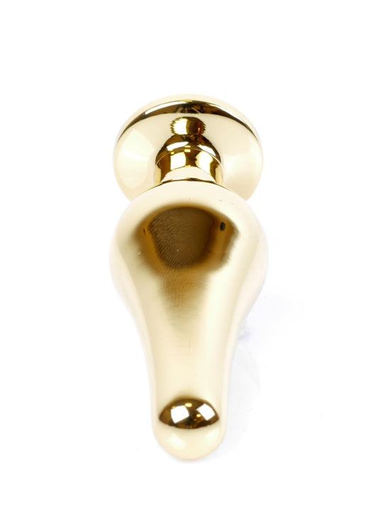 3-Stalowy korek analny złoty metalowy kryształ 9cm-3
