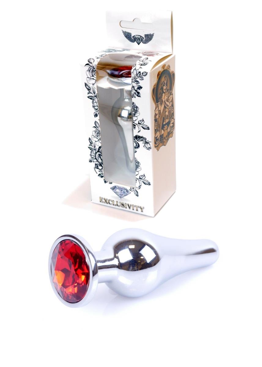 1-Stalowy korek analny wąski plug diament 9cm-1