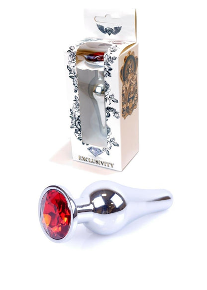 1-Stalowy korek analny wąski plug diament 9cm-1