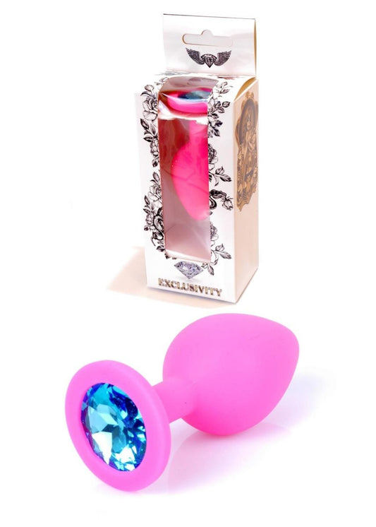 1-Mały korek analny sex plug silikonowy ozdobny 8cm-1