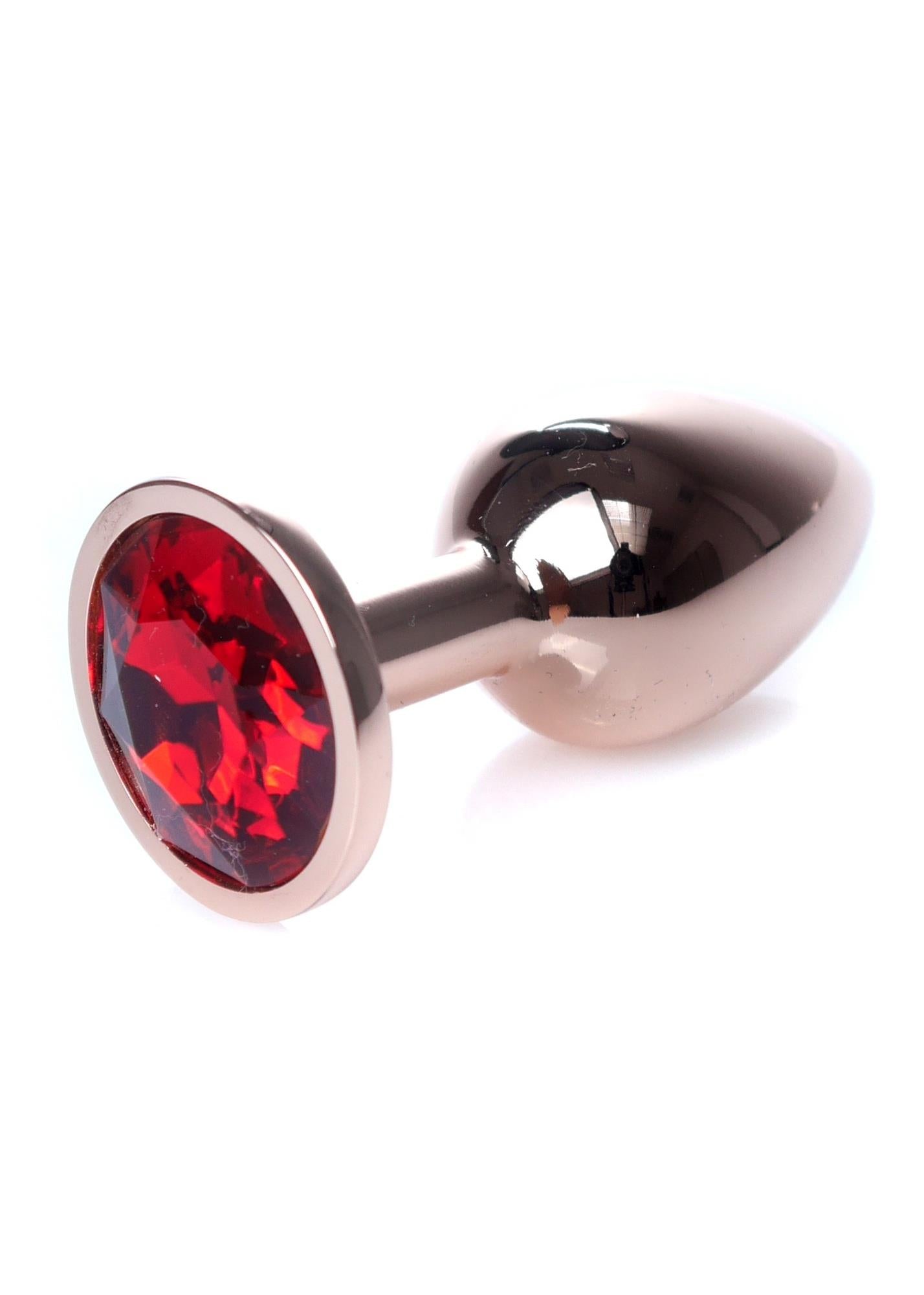 3-Korek analny ozdobny z kryształkiem metalowy 7cm-3