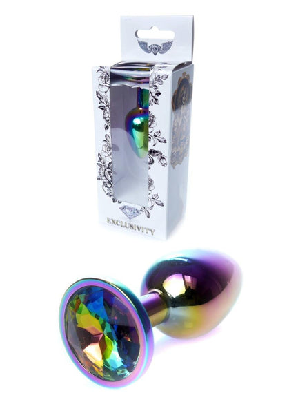 1-Korek analny ozdobny z kryształkiem metalowy 7cm-1