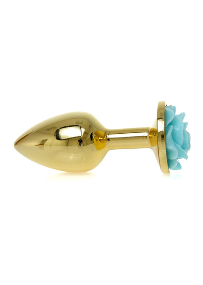 4-Stalowy korek analny plug ozdobny złoty-4