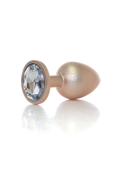 1-Plug-Jewellery Pearl Gold PLUG- Clear L-1