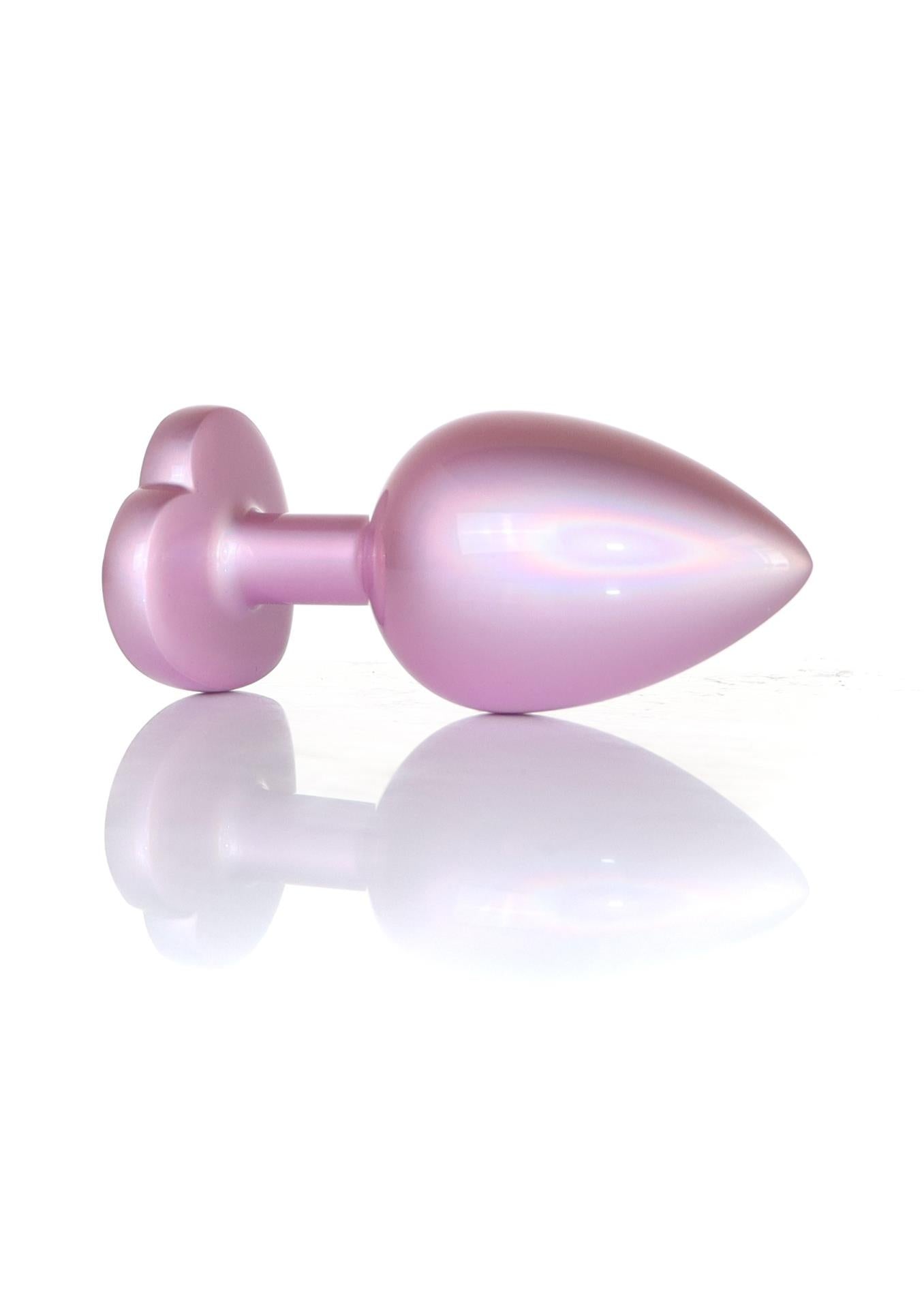 1-Plug-Jewellery Pearl Pink Heart PLUG- Clear L-1