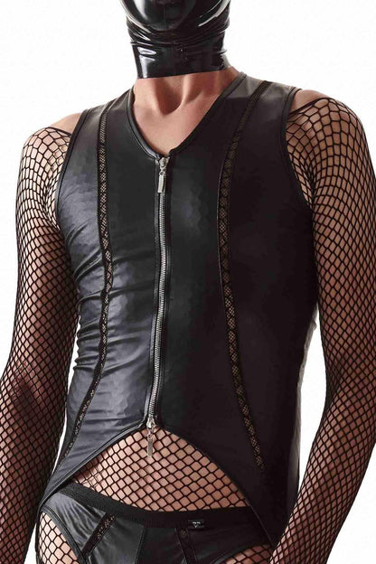 5-Seksowny kostium męski body + jockstrap wetlook M-5