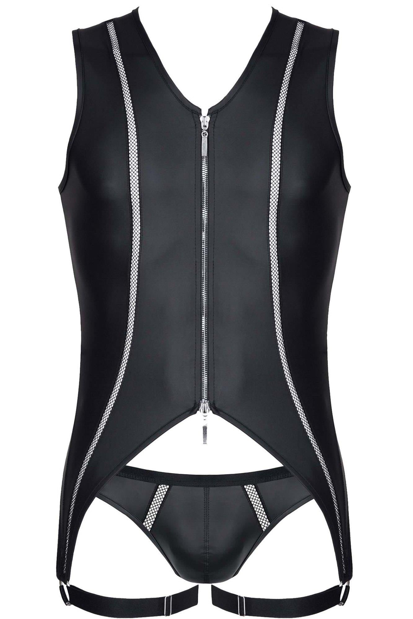 8-Seksowny kostium męski body + jockstrap wetlook M-8