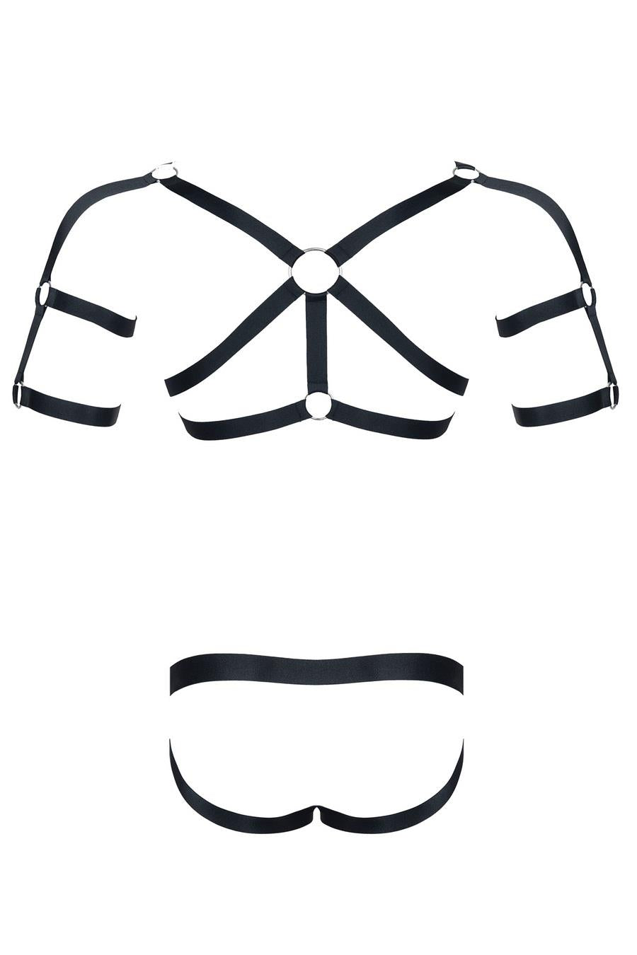 12-Męski komplet z gumy: t-shirt z ozdobami z tyłu i przodu, figi z otwartym tyłem l/xl-12