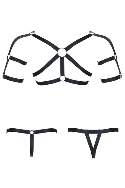 3-Męski komplet z gumy: t-shirt z ozdobami z tyłu i przodu, 2 pack stringi s/m-3
