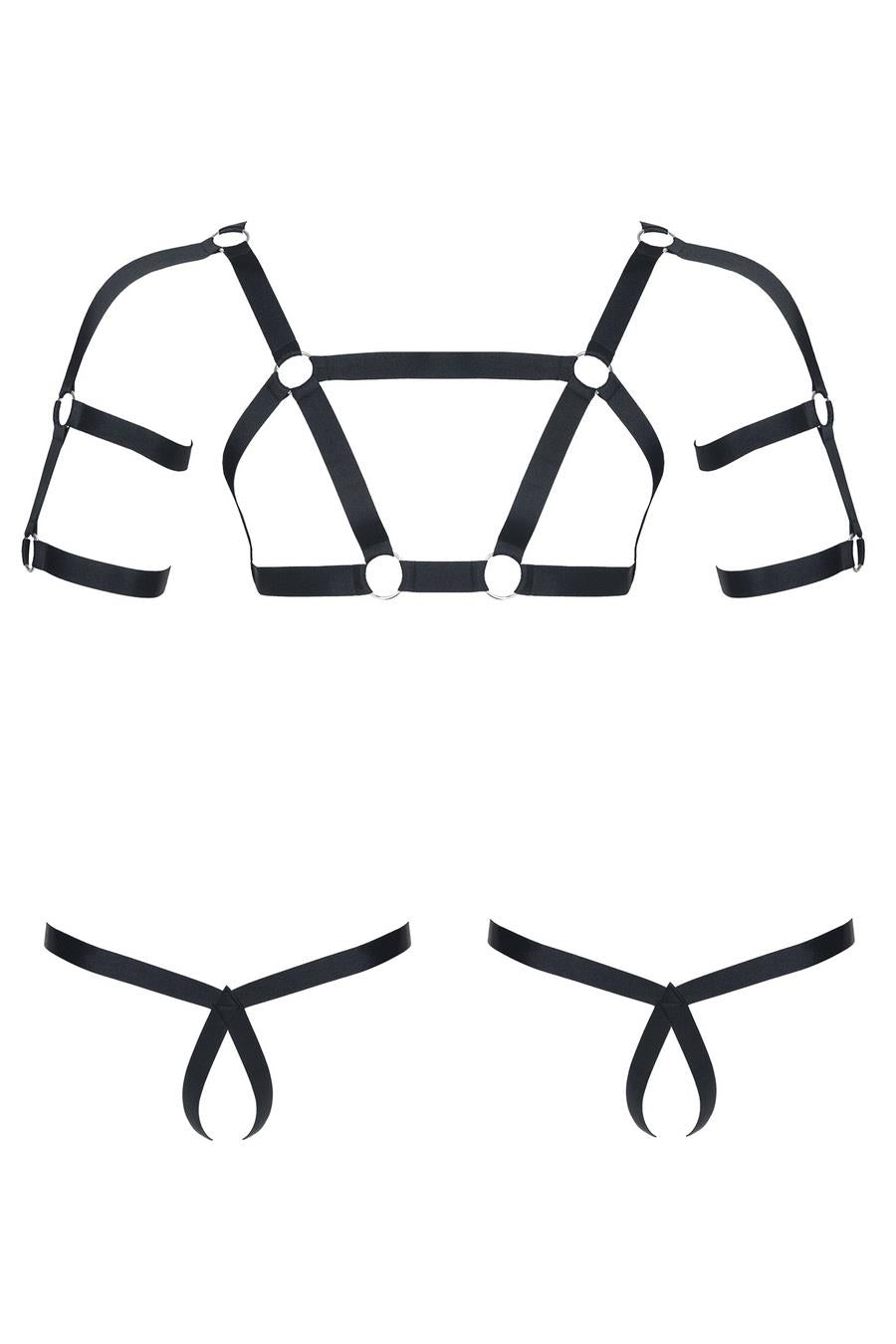 12-Męski komplet z gumy: t-shirt z ozdobami z tyłu i przodu, 2 pack stringi s/m-12