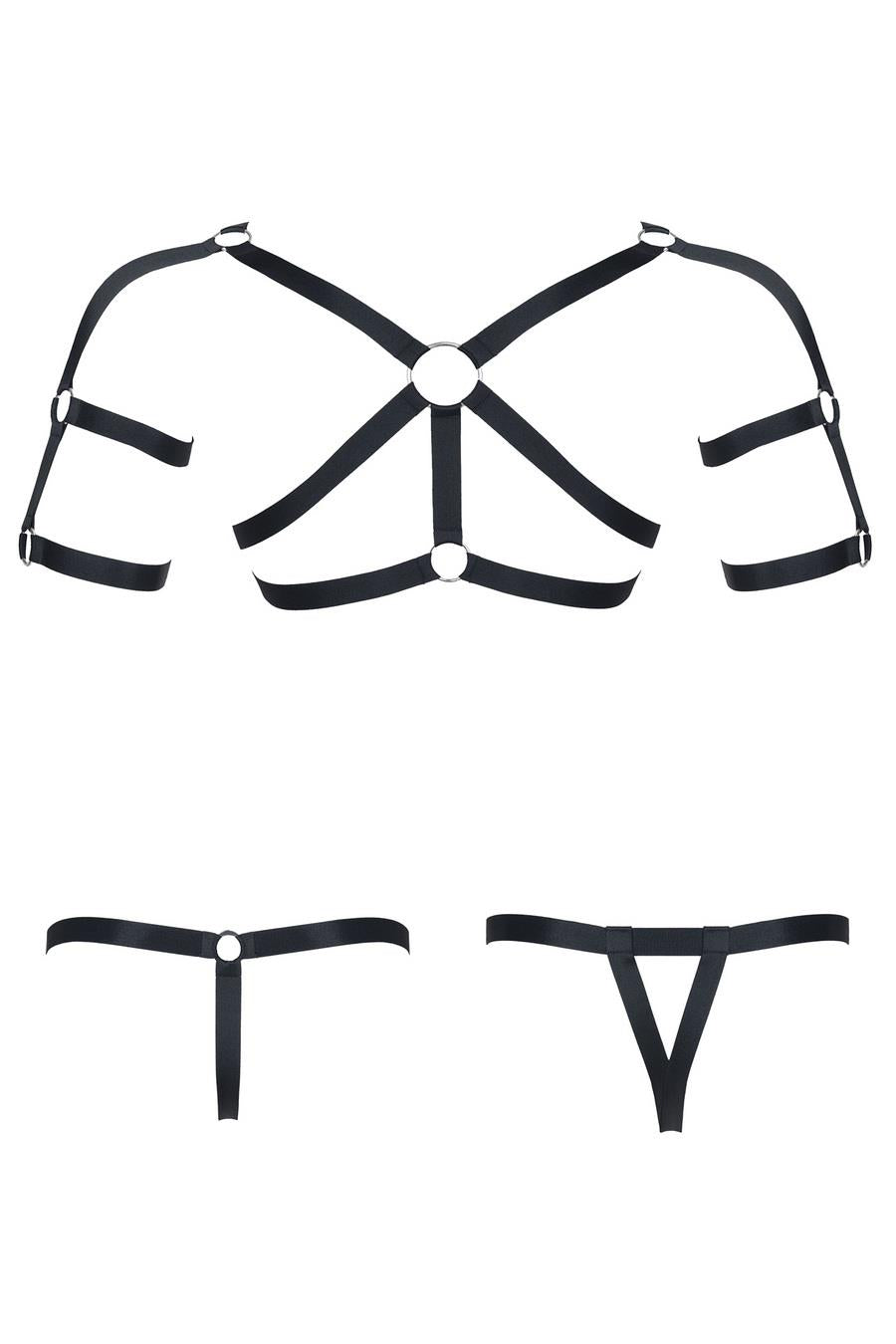 3-Męski komplet z gumy: t-shirt z ozdobami z tyłu i przodu, 2 pack stringi xxl/xxxl-3