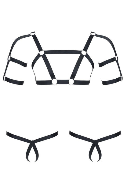 12-Męski komplet z gumy: t-shirt z ozdobami z tyłu i przodu, 2 pack stringi xxl/xxxl-12