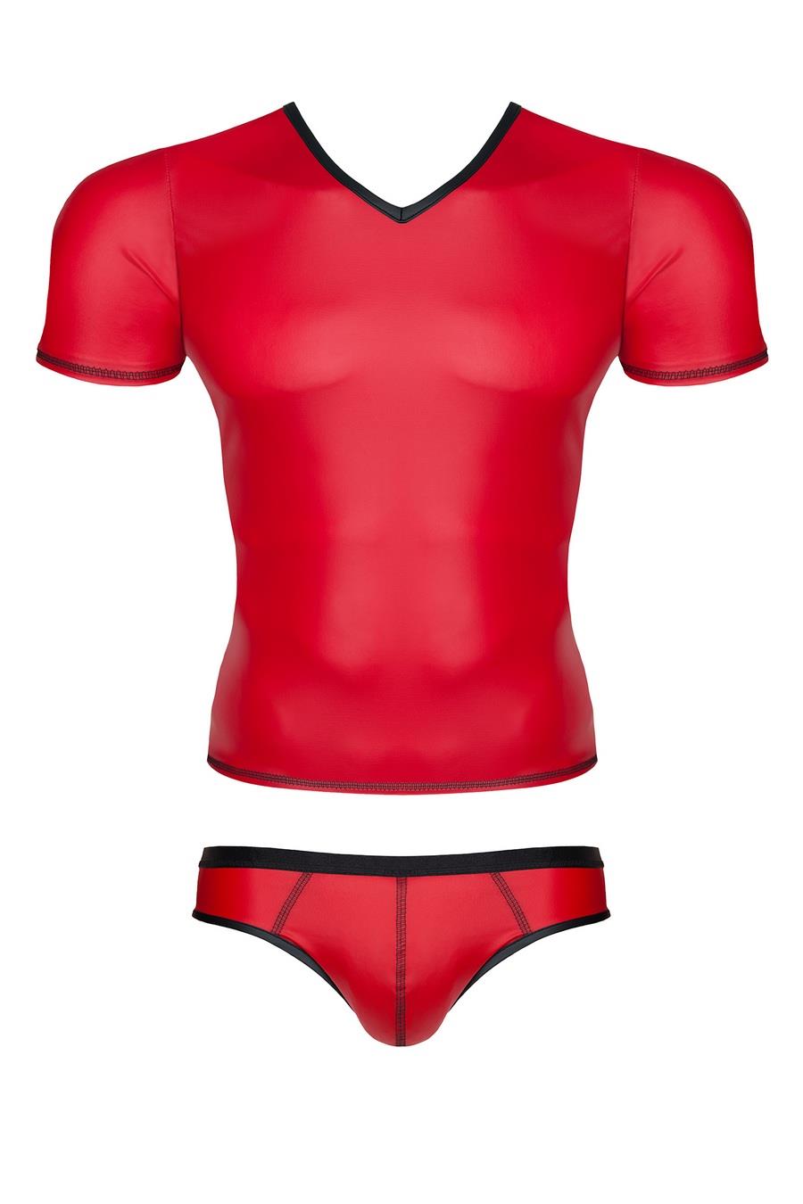 6-Męski komplet z wetlooka: t-shirt w serek, figi typu brazyliany xl-6