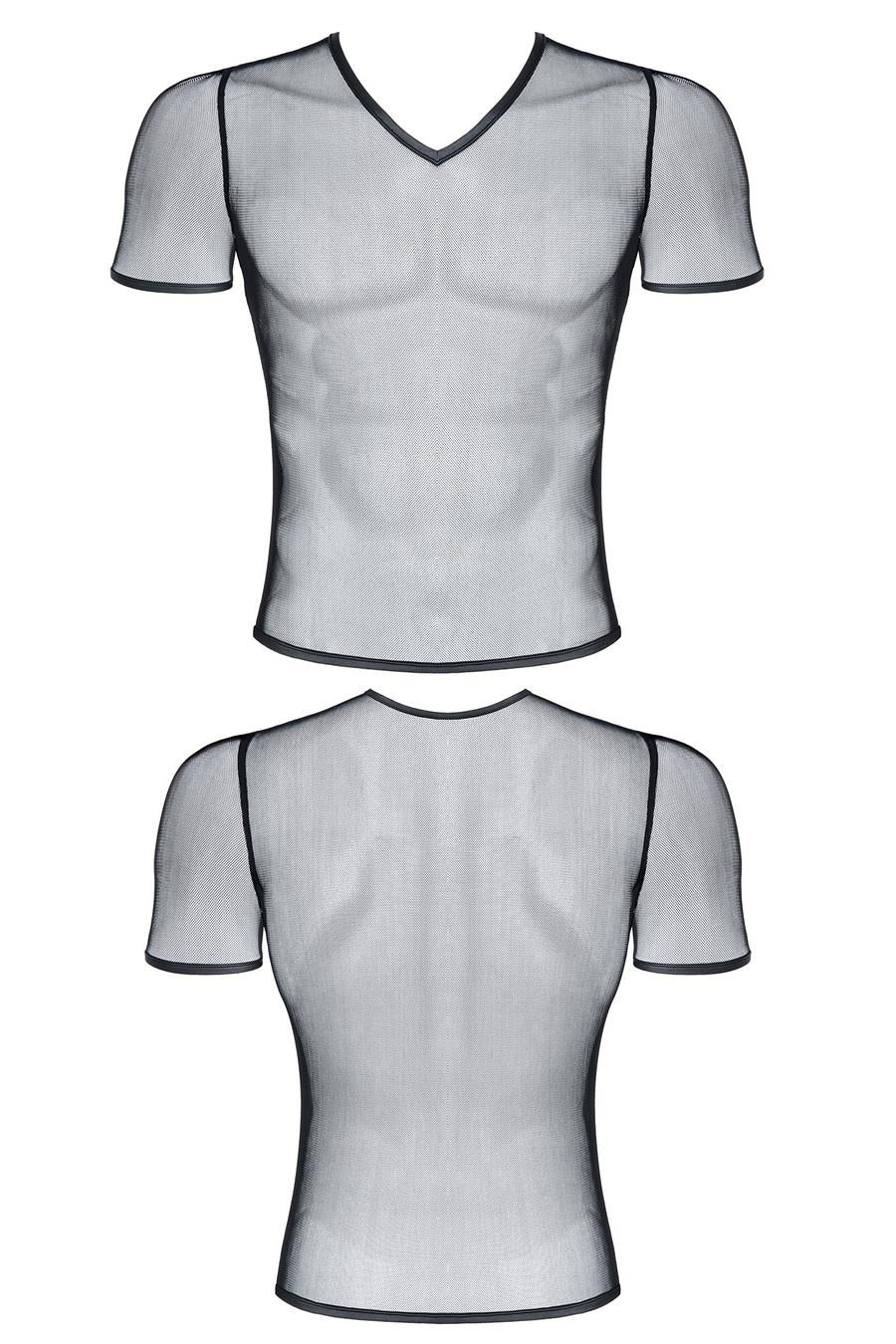3-Męski t-shirt z elastycznej siatki w serek xxl-3