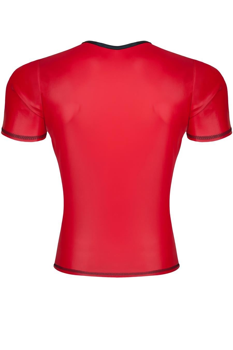 4-Męski t-shirt z wetlooka w serek s-4