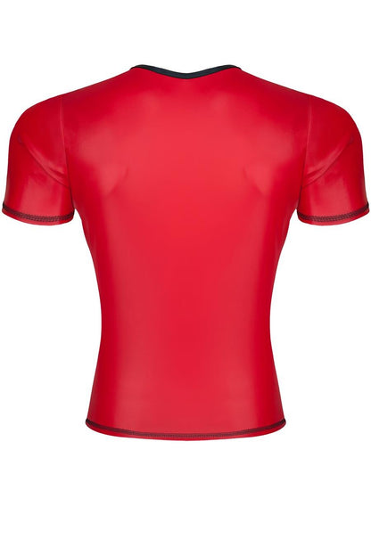 4-Męski t-shirt z wetlooka w serek s-4
