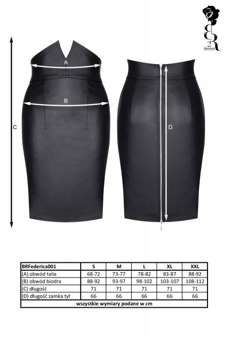 8-Bielizna - BRFEDERICA001 spódnica czarna rozmiar S-8