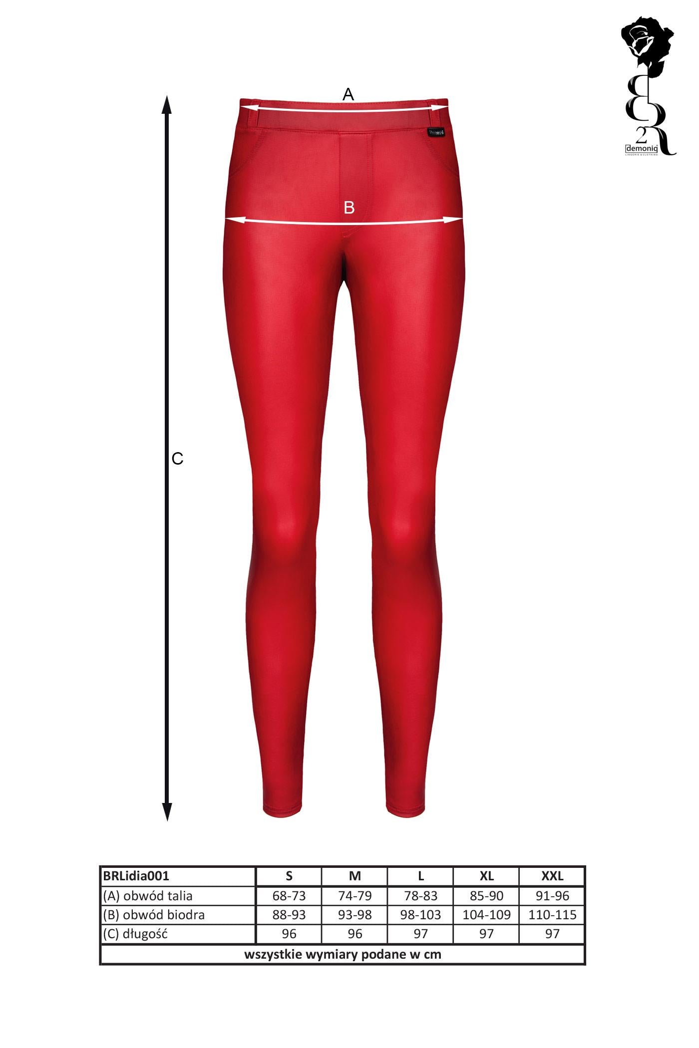 8-Bielizna - BRLIDIA001 legginsy czerwone rozmiar S-8