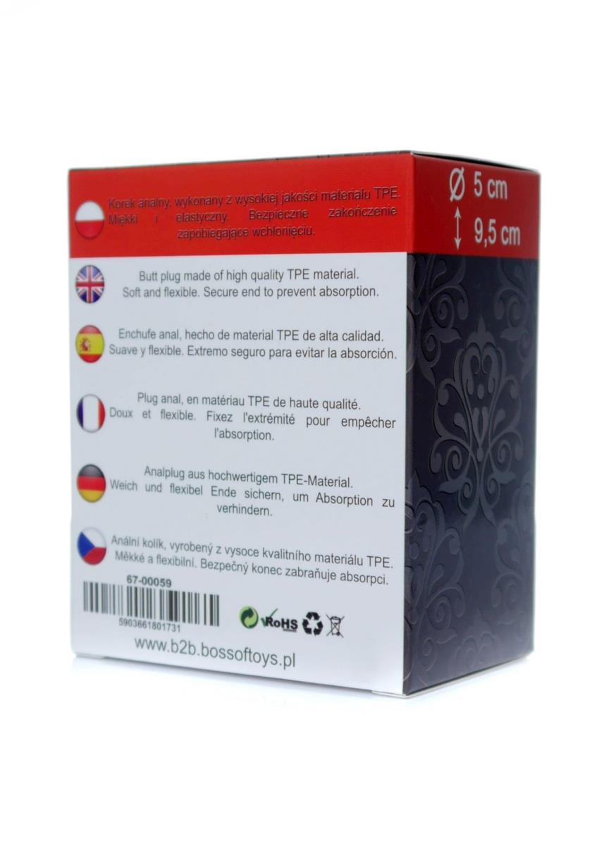 4-Gładka czarna zatyczka analna duży korek sex plug-4