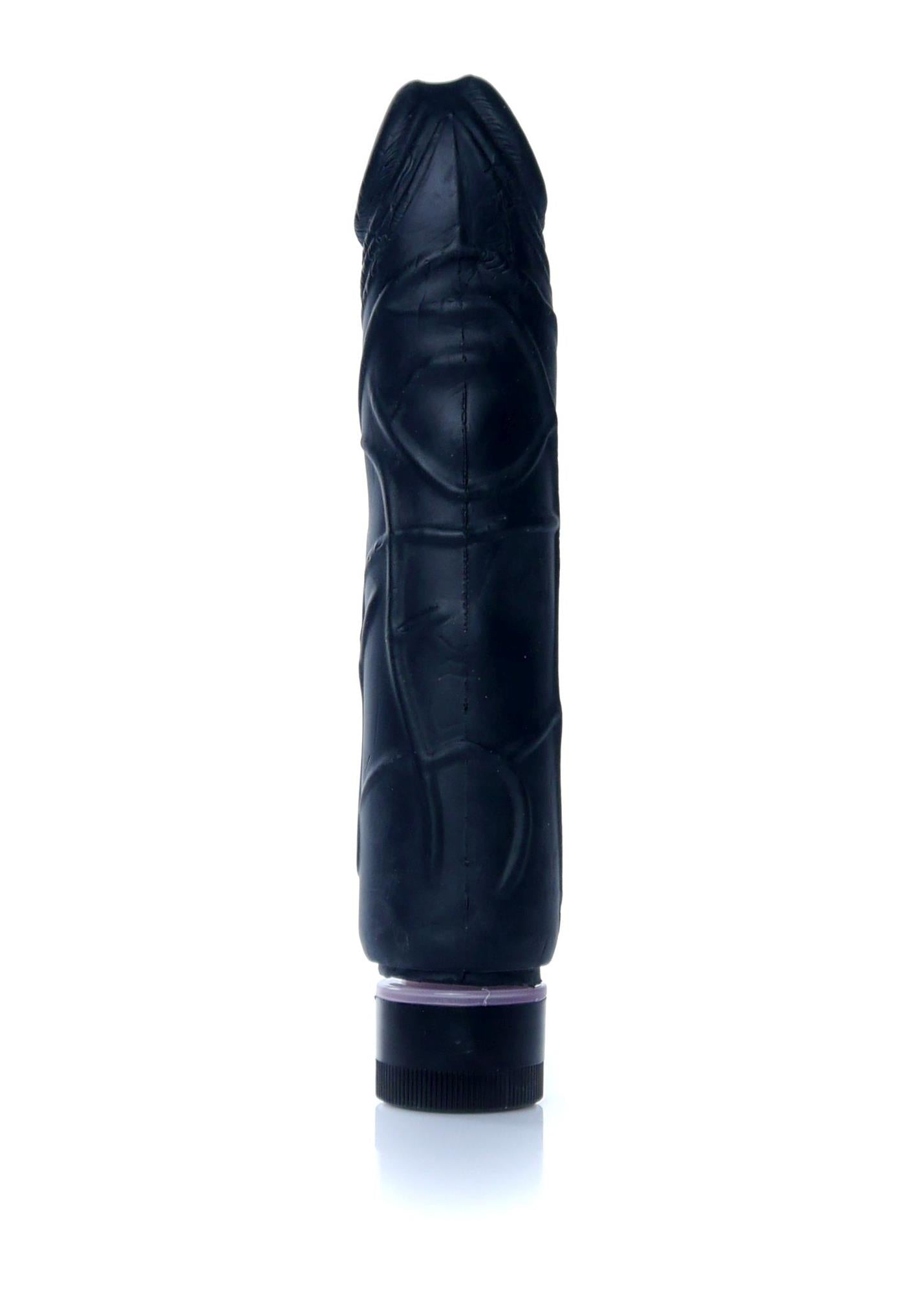5-Wibrator czarny z cyberskóry naturalny penis-5