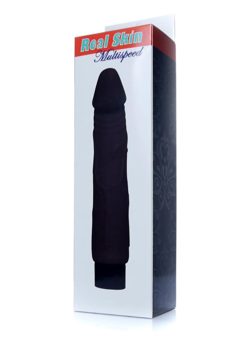 6-Wibrator czarny z cyberskóry naturalny penis-6
