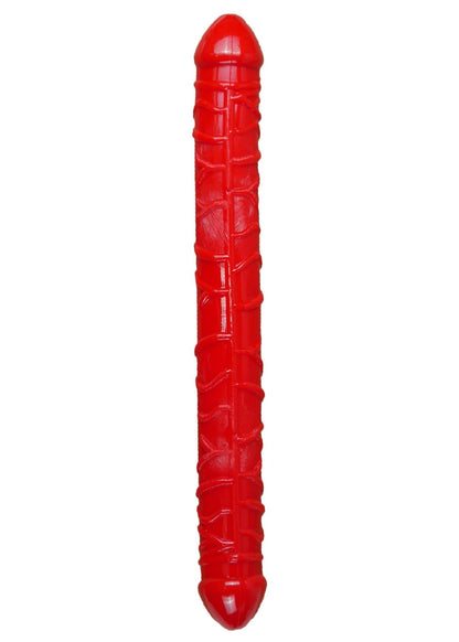 1-Podwójny penis dildo z żyłami penetracja lesbijski-1