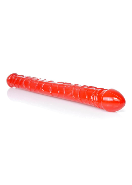 2-Podwójny penis dildo z żyłami penetracja lesbijski-2
