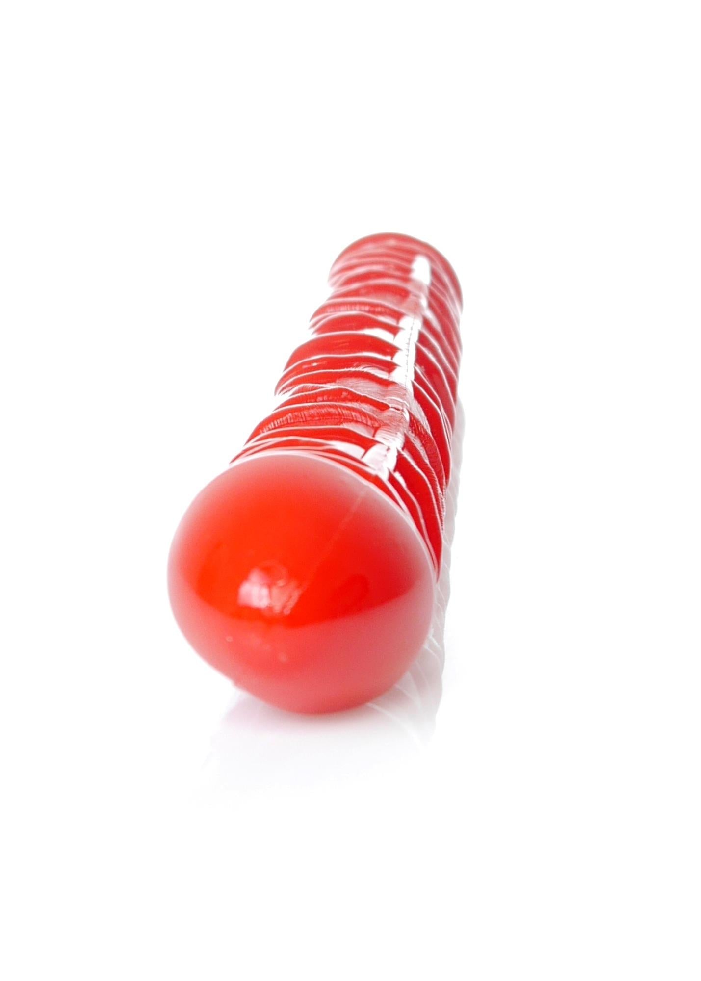 3-Podwójny penis dildo z żyłami penetracja lesbijski-3