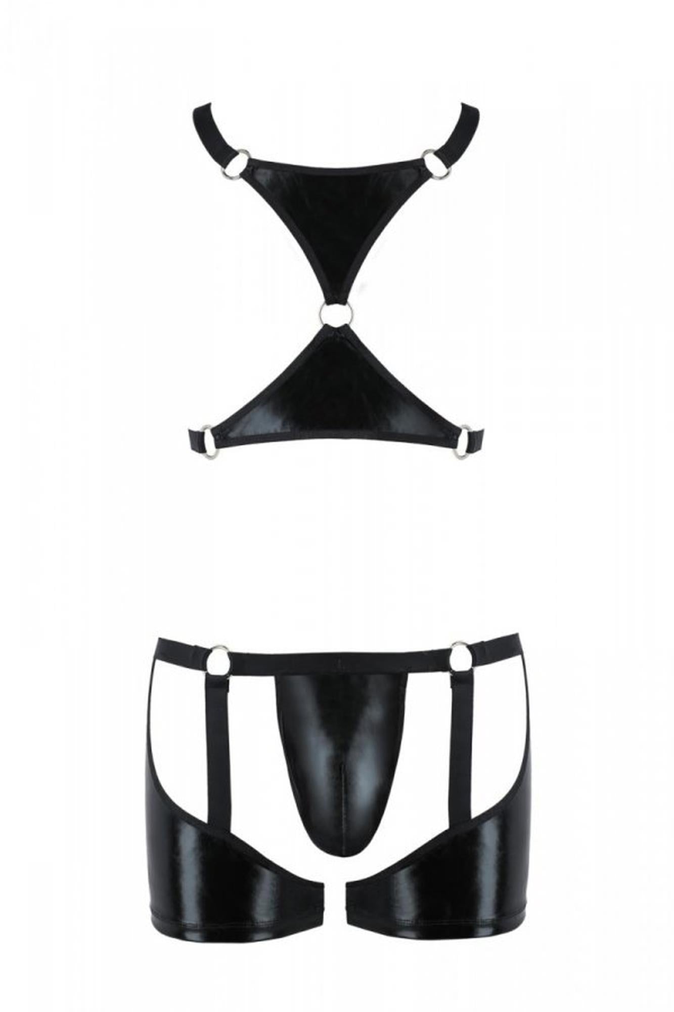 3-047 SET ARON black L/XL - Passion-3