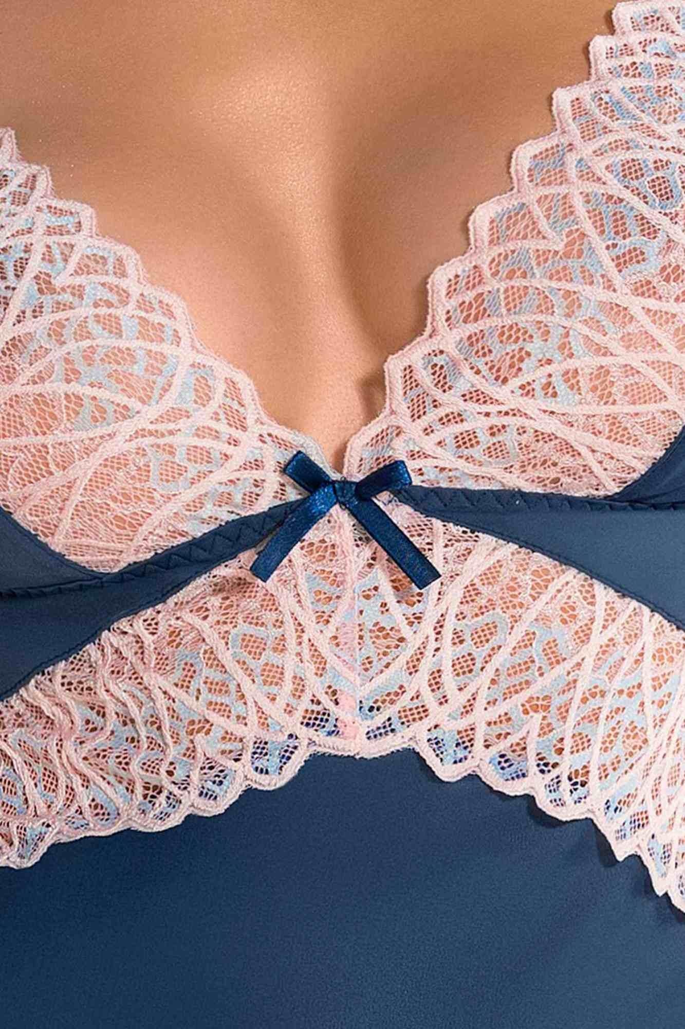 3-Bielizna-SELINA CHEMISE navy blue L/XL - Casmir-3