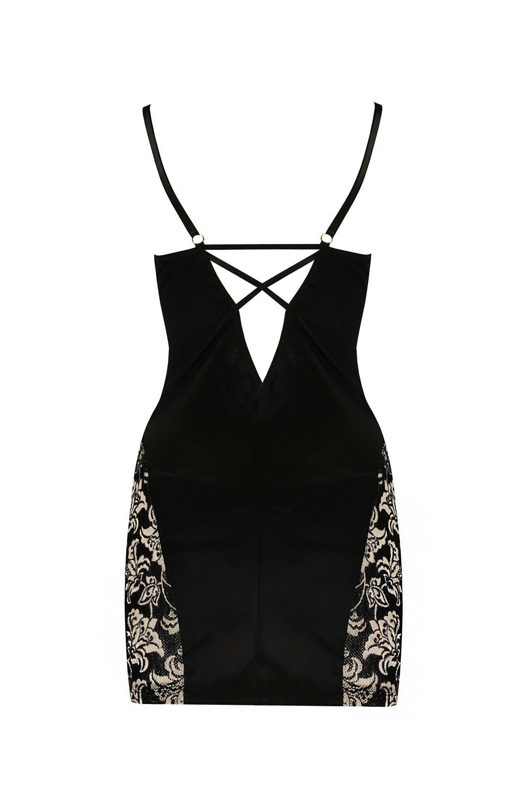 4-Bielizna-VICTORIA CHEMISE black L/XL - Casmir-4