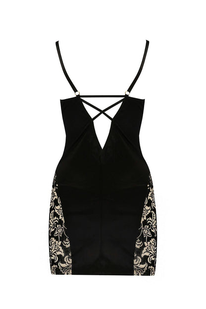 4-Bielizna-VICTORIA CHEMISE black L/XL - Casmir-4