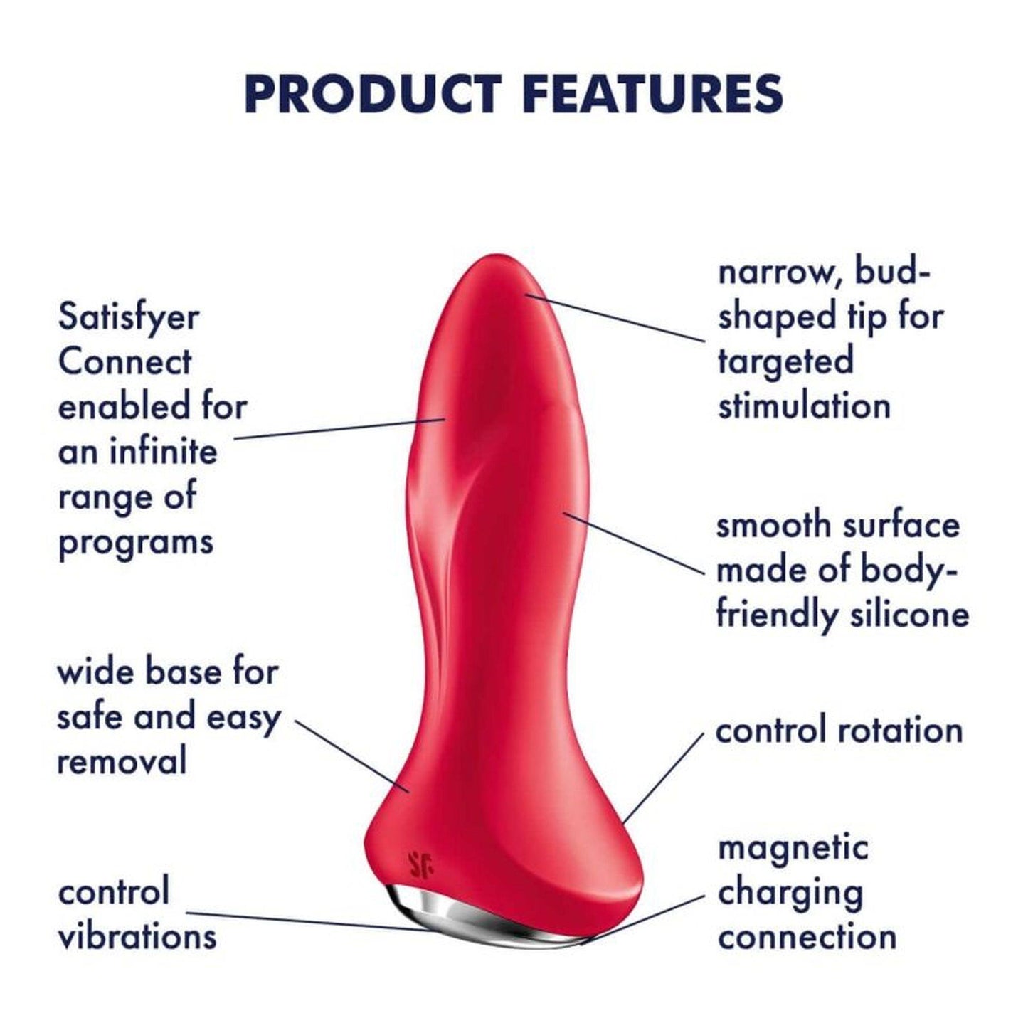 6-Korek analny - Rotator Plug 1 Connect App (Red)-6