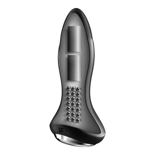 2-Czarny wibrujący plug zatyczka wibrator analny-2