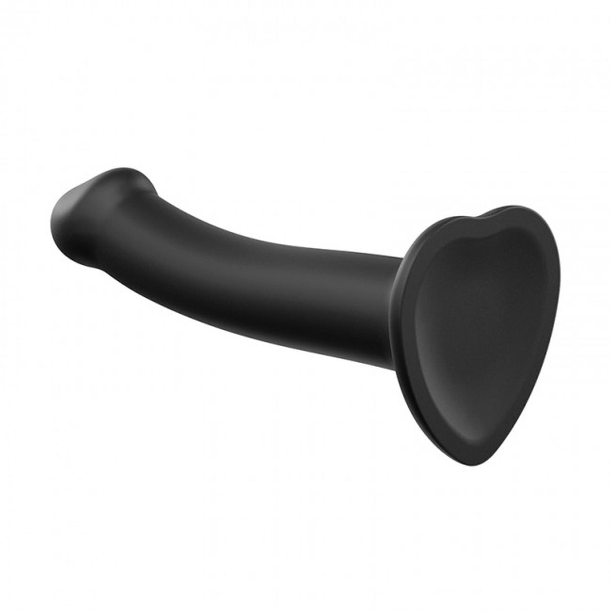 7-Gładkie czarne dildo miękkie z przyssawką 18 cm-7