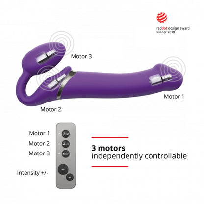 5-Wodoodporny wibrujący strap-on silikonowy fiolet-5