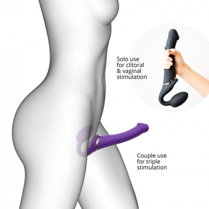 7-Wodoodporny wibrujący strap-on silikonowy fiolet-7