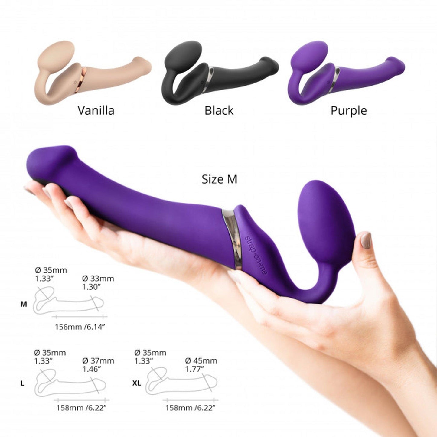 9-Wodoodporny wibrujący strap-on silikonowy fiolet-9