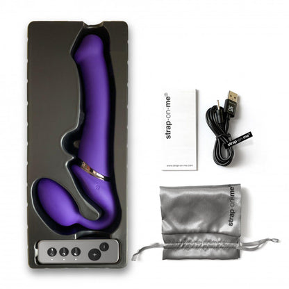 10-Wodoodporny wibrujący strap-on silikonowy fiolet-10