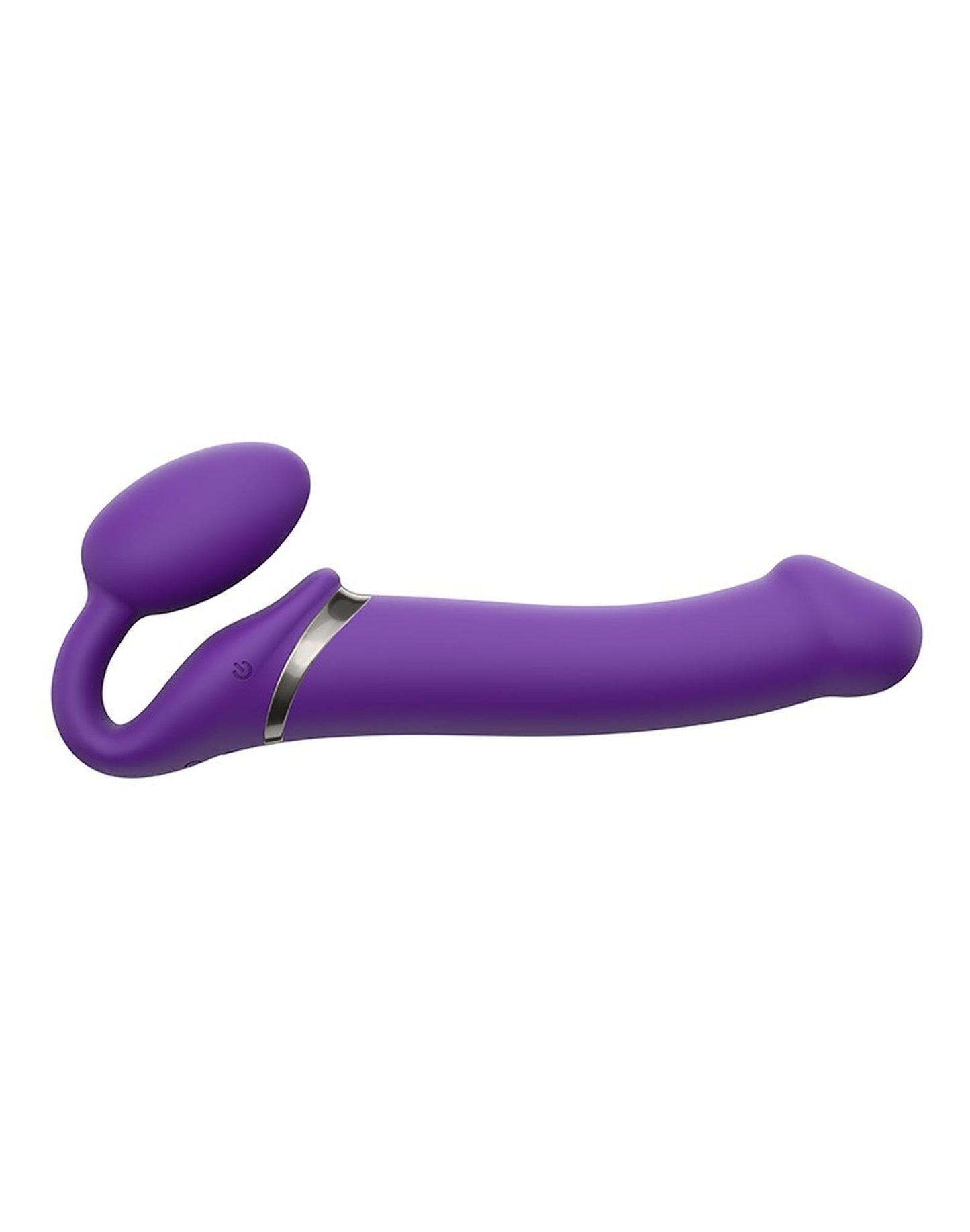 1-Wodoodporny wibrujący strap-on silikonowy fiolet-1