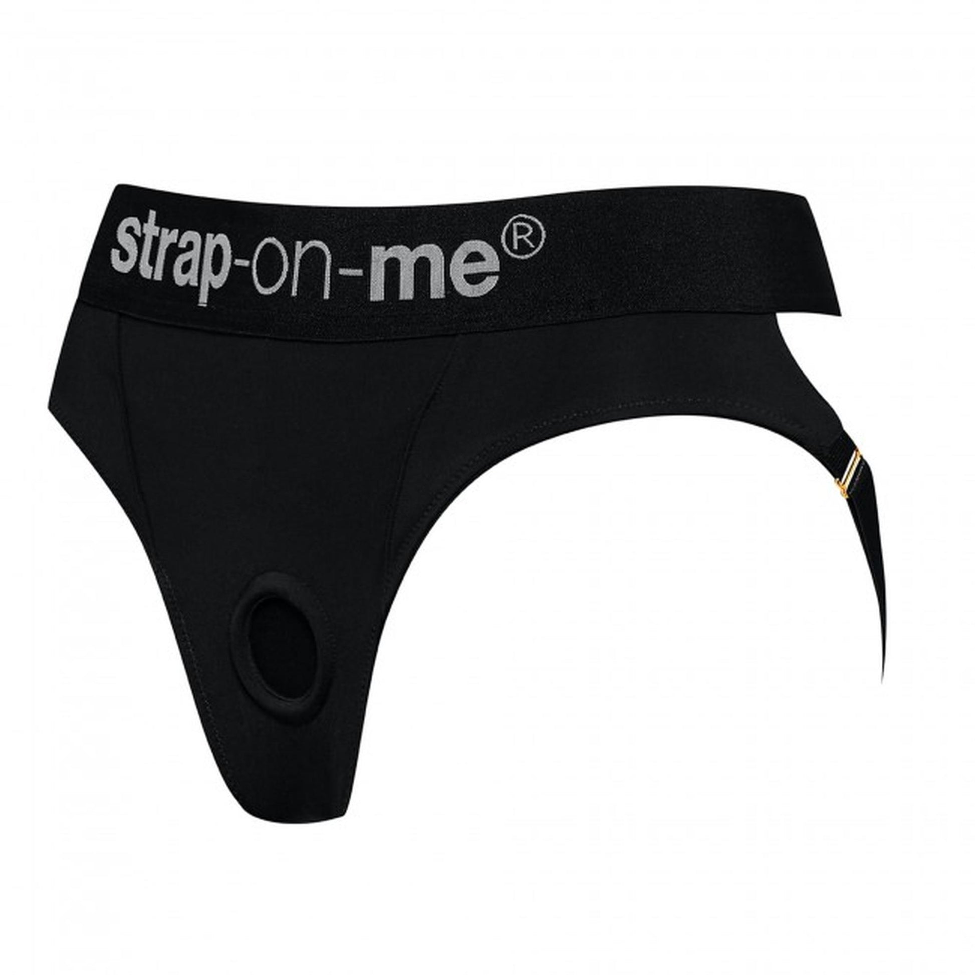 2-Czarne majtki uprząż strapon stringi push up XL-2