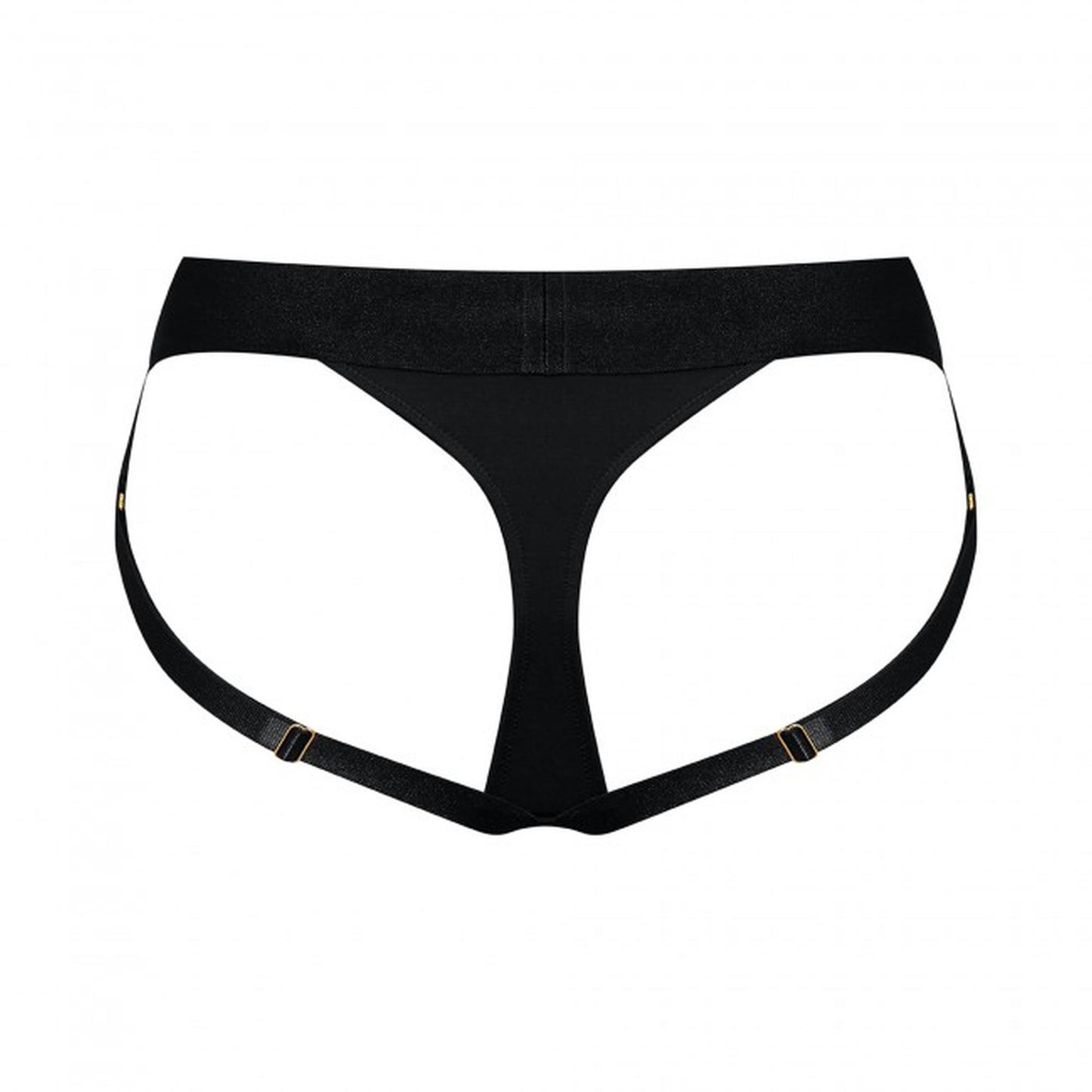 3-Czarne majtki uprząż strapon stringi push up XL-3