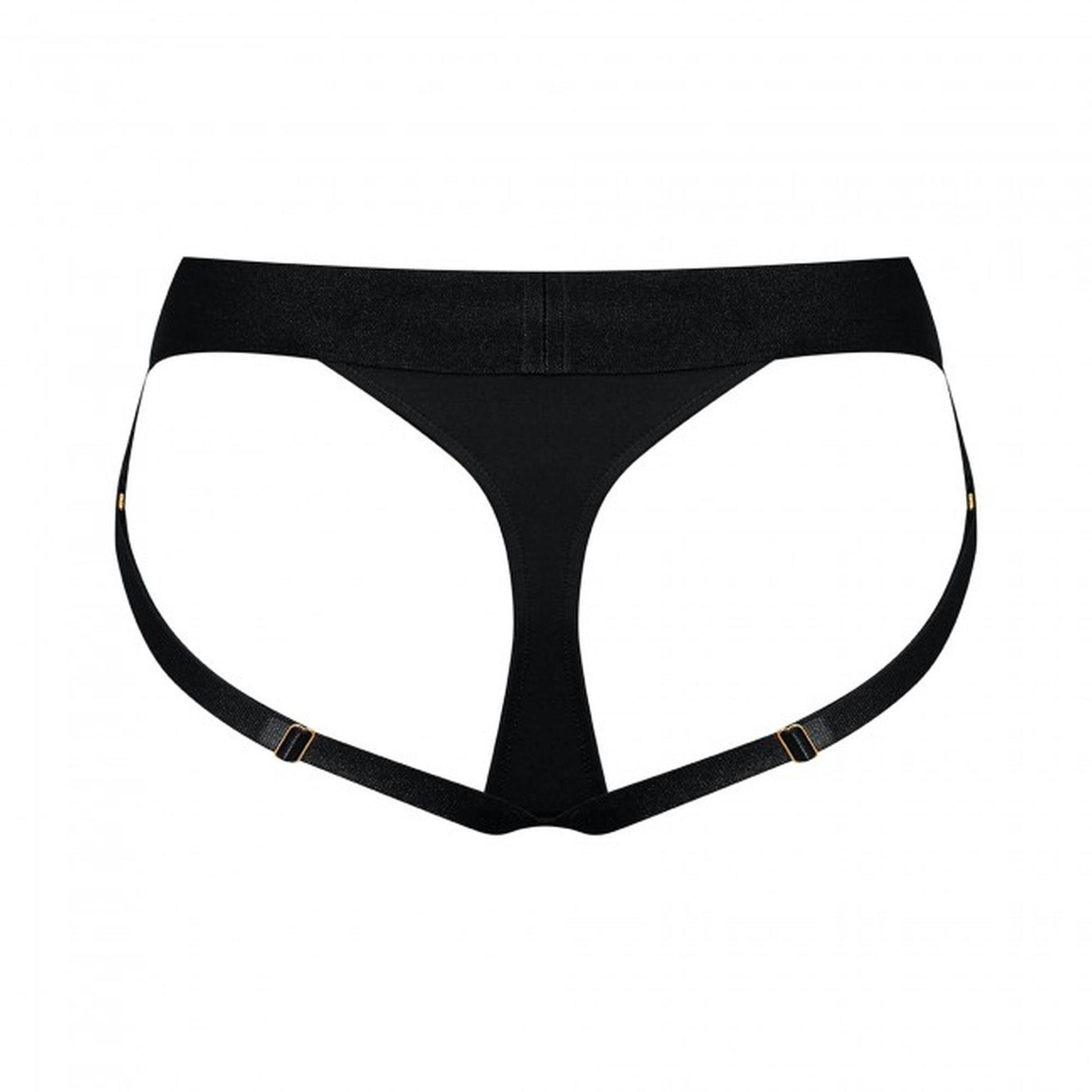 3-Czarne majtki uprząż strapon stringi push up XL-3