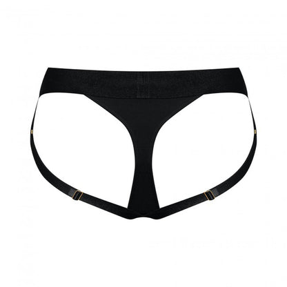 3-Czarne majtki uprząż strapon stringi push up XL-3