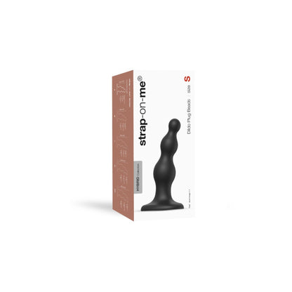 1-Czarne miękkie dildo w kształcie 3 koralików-1