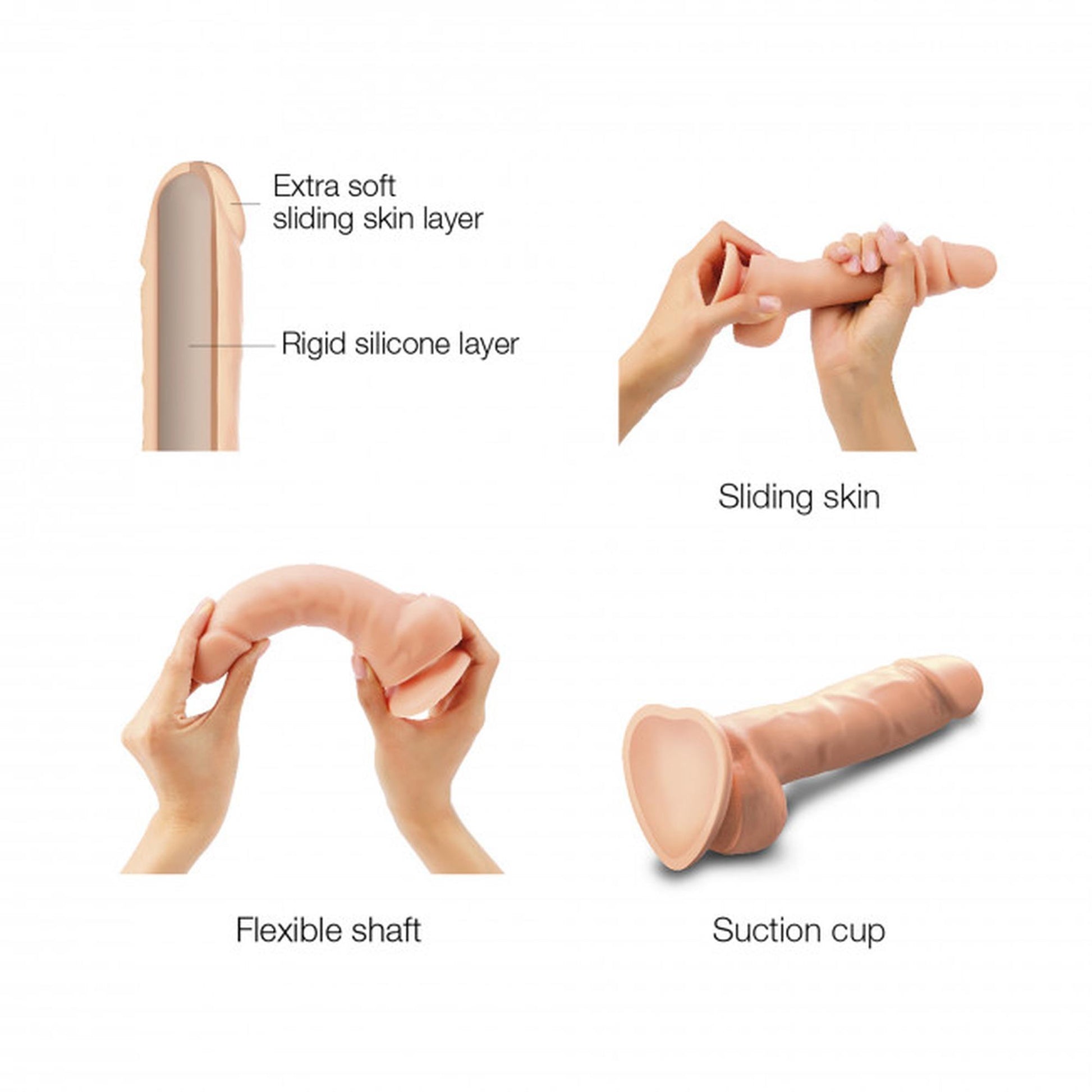 4-Realistyczne dildo z przyssawka podwójna skóra-4
