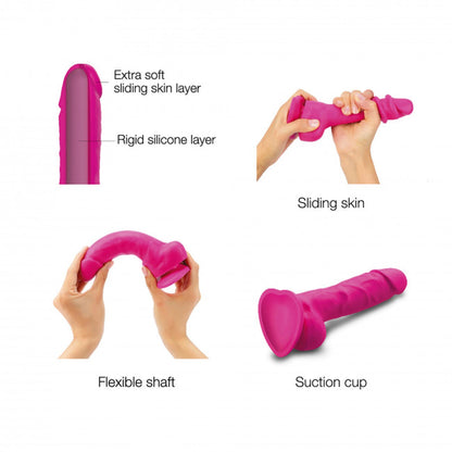 3-Realistyczne dildo sliding skin fushia s-3