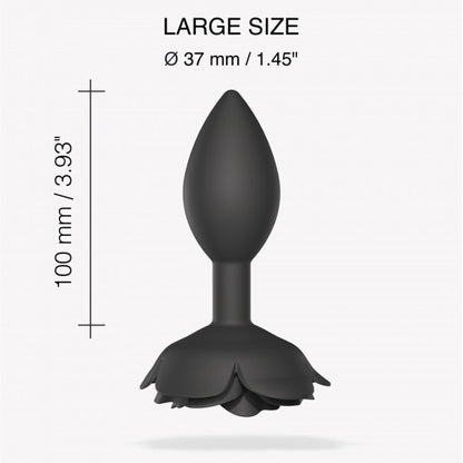 3-Korek analny ozdobny plug zatyczka róża duży 9cm-3