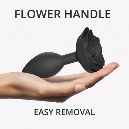 5-Korek analny ozdobny plug zatyczka róża duży 9cm-5