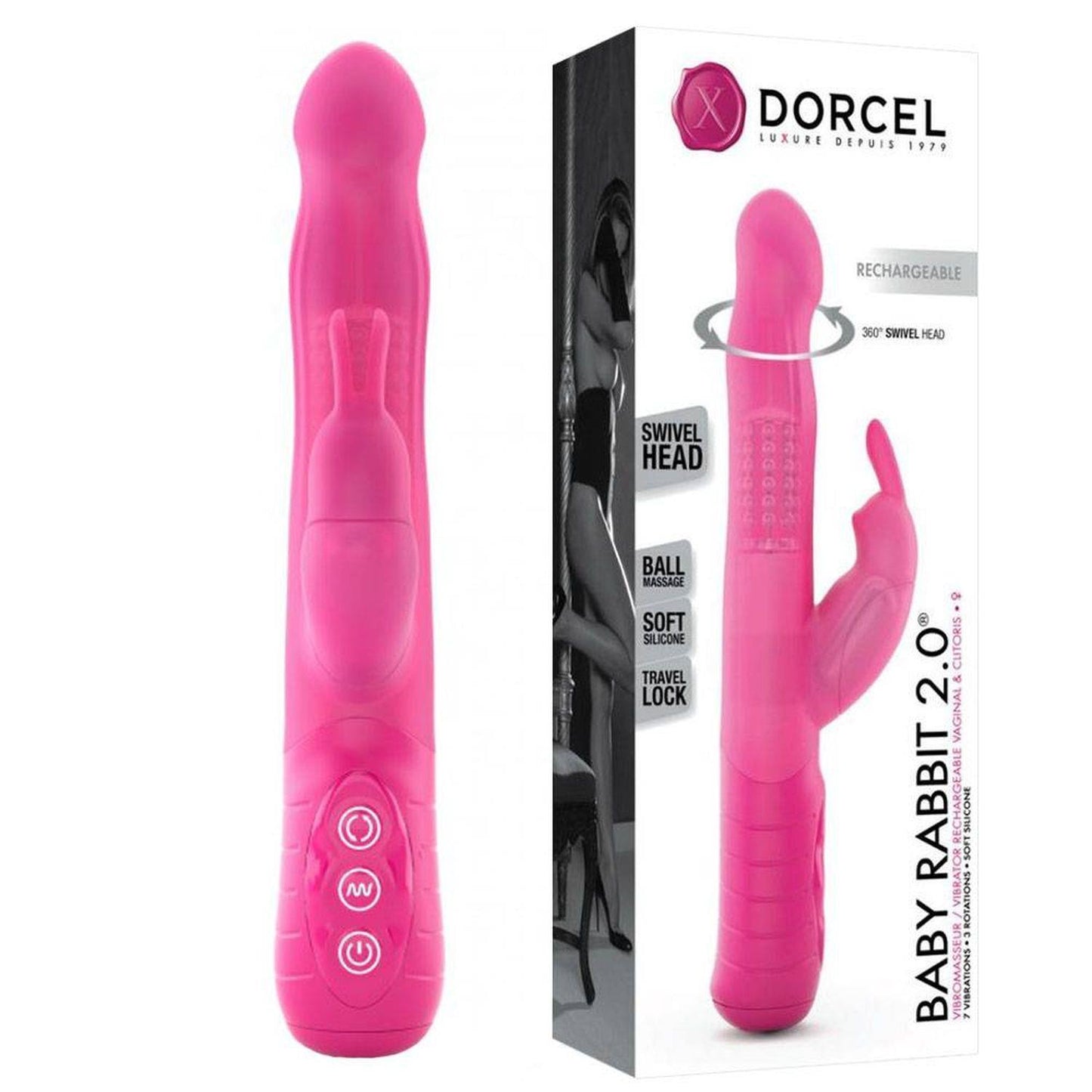 2-Wibrator króliczek rotacja dorcel baby rabbit 22cm-2